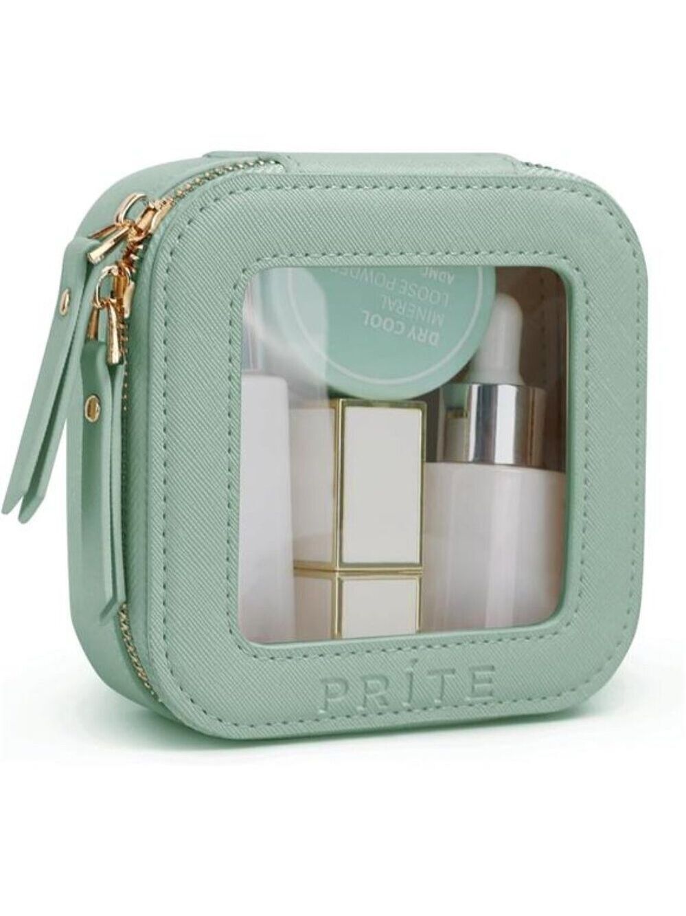 Small Makeup Bag for Women Clear Waterproof Travel Cosmetic Bag Mini Green Pouch
